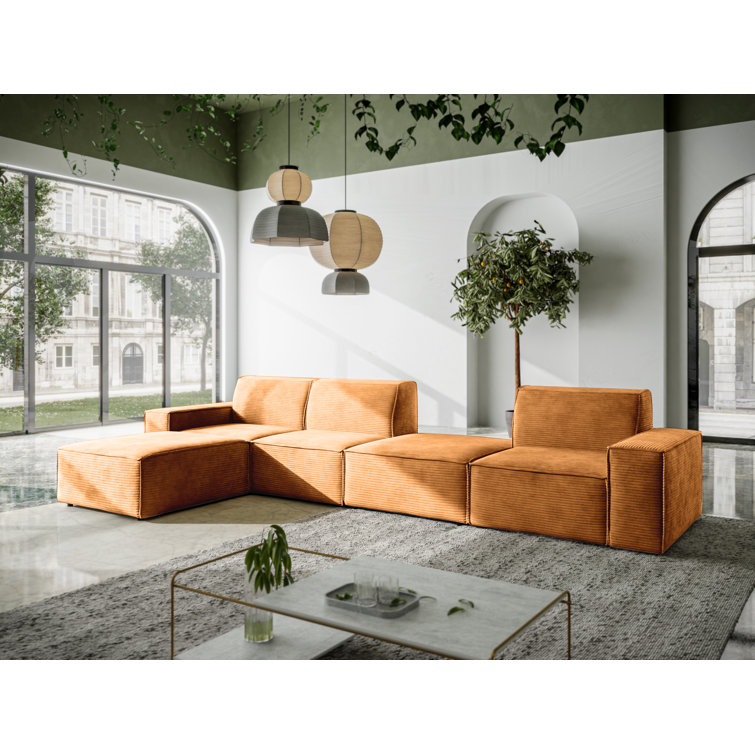 Burkittsville 5 Piece Upholstered Corner Sectional